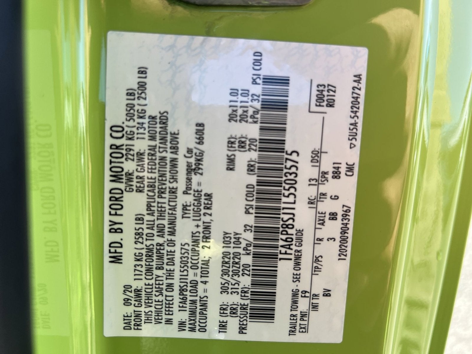 2020 Ford Mustang Shelby GT500