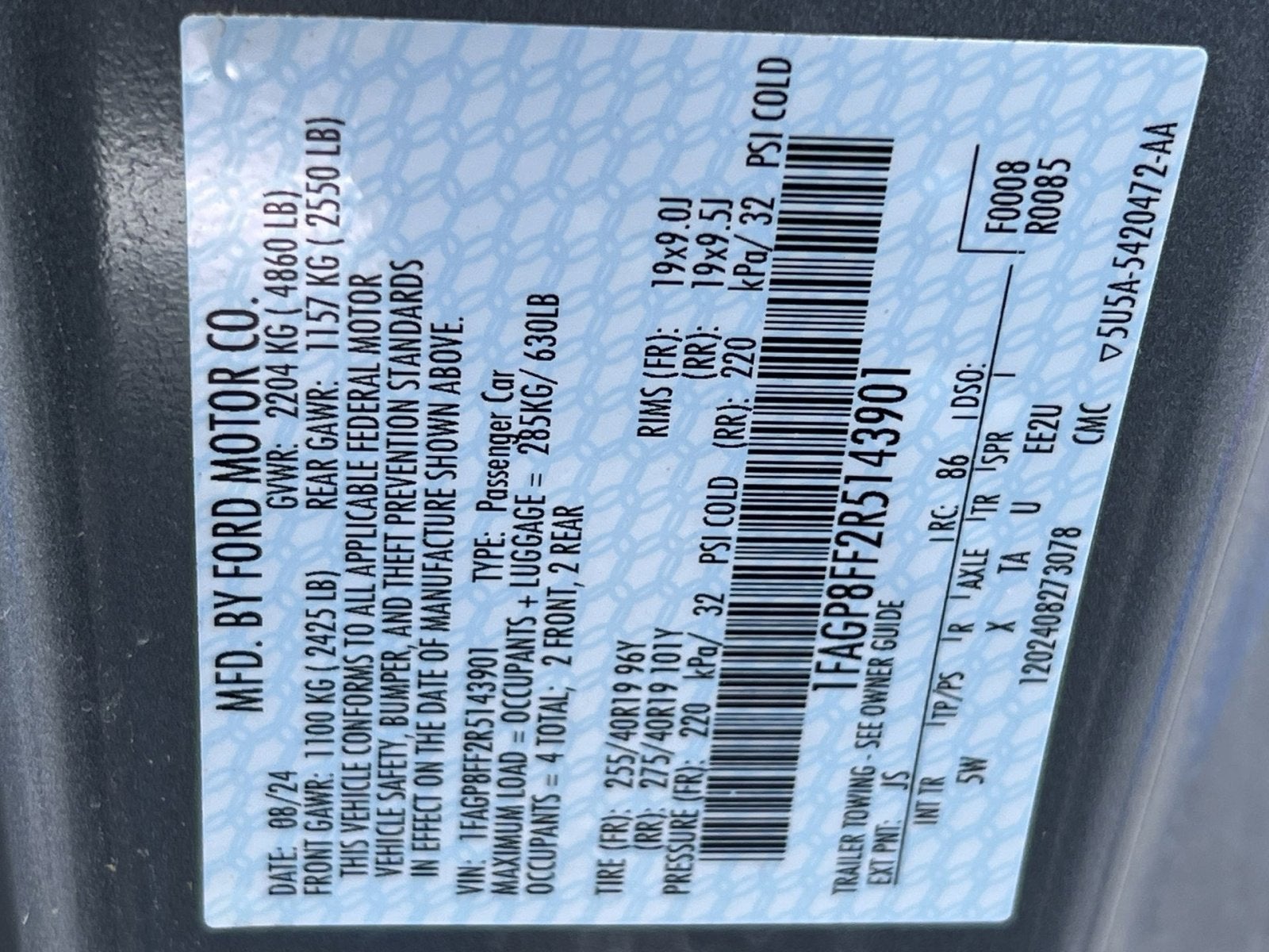 2024 Ford Mustang GT Premium Performance Pkg