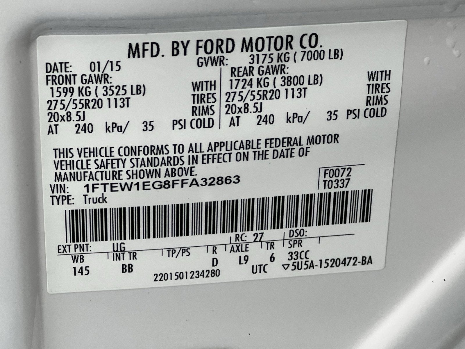 2015 Ford F-150 Platinum