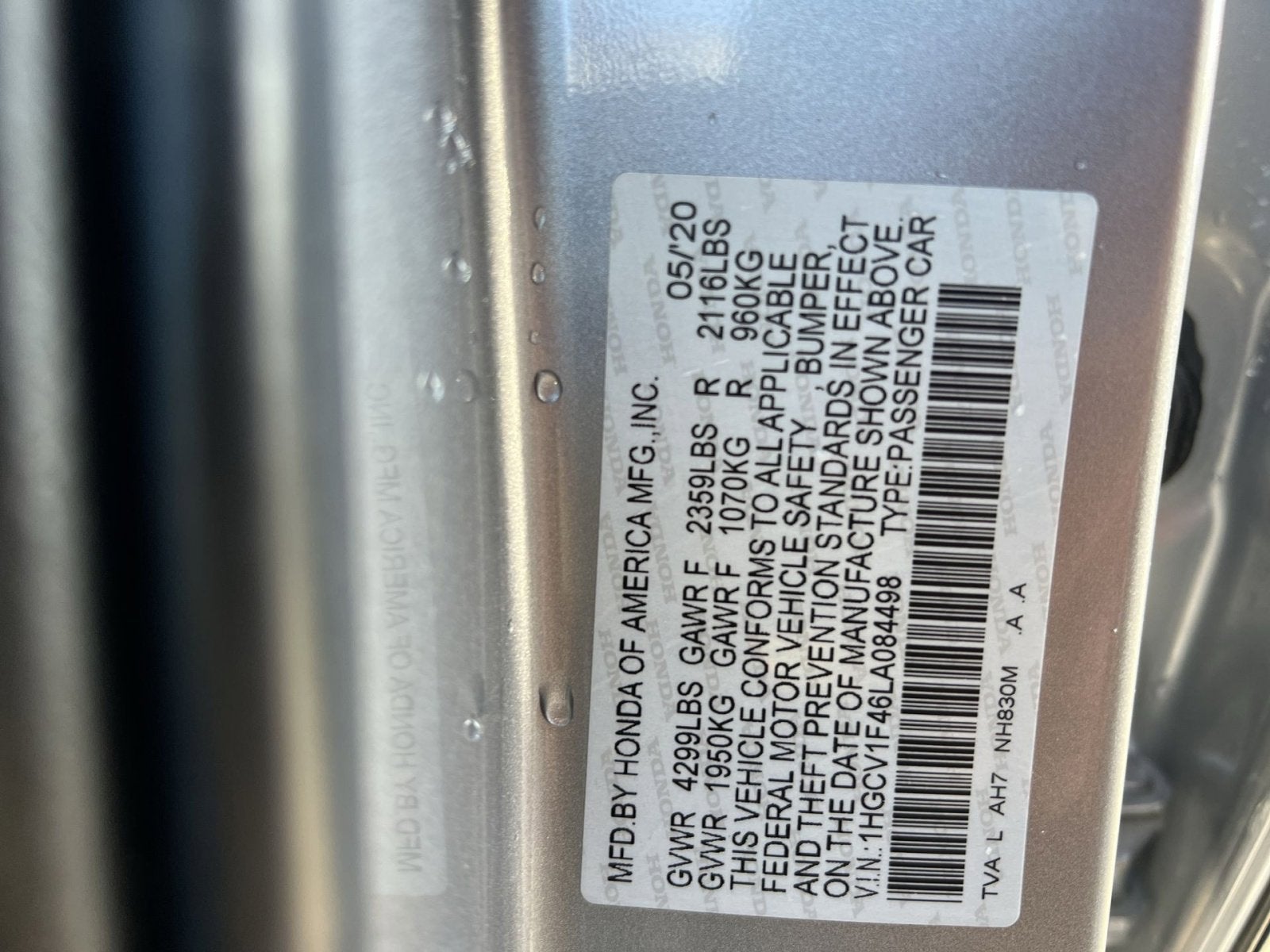 2020 Honda Accord EX