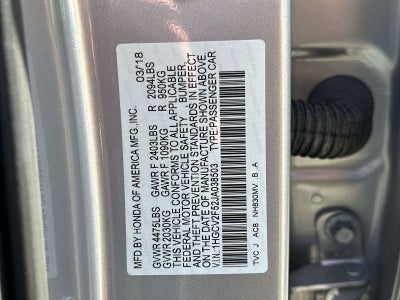 2018 Honda Accord EX-L 2.0T