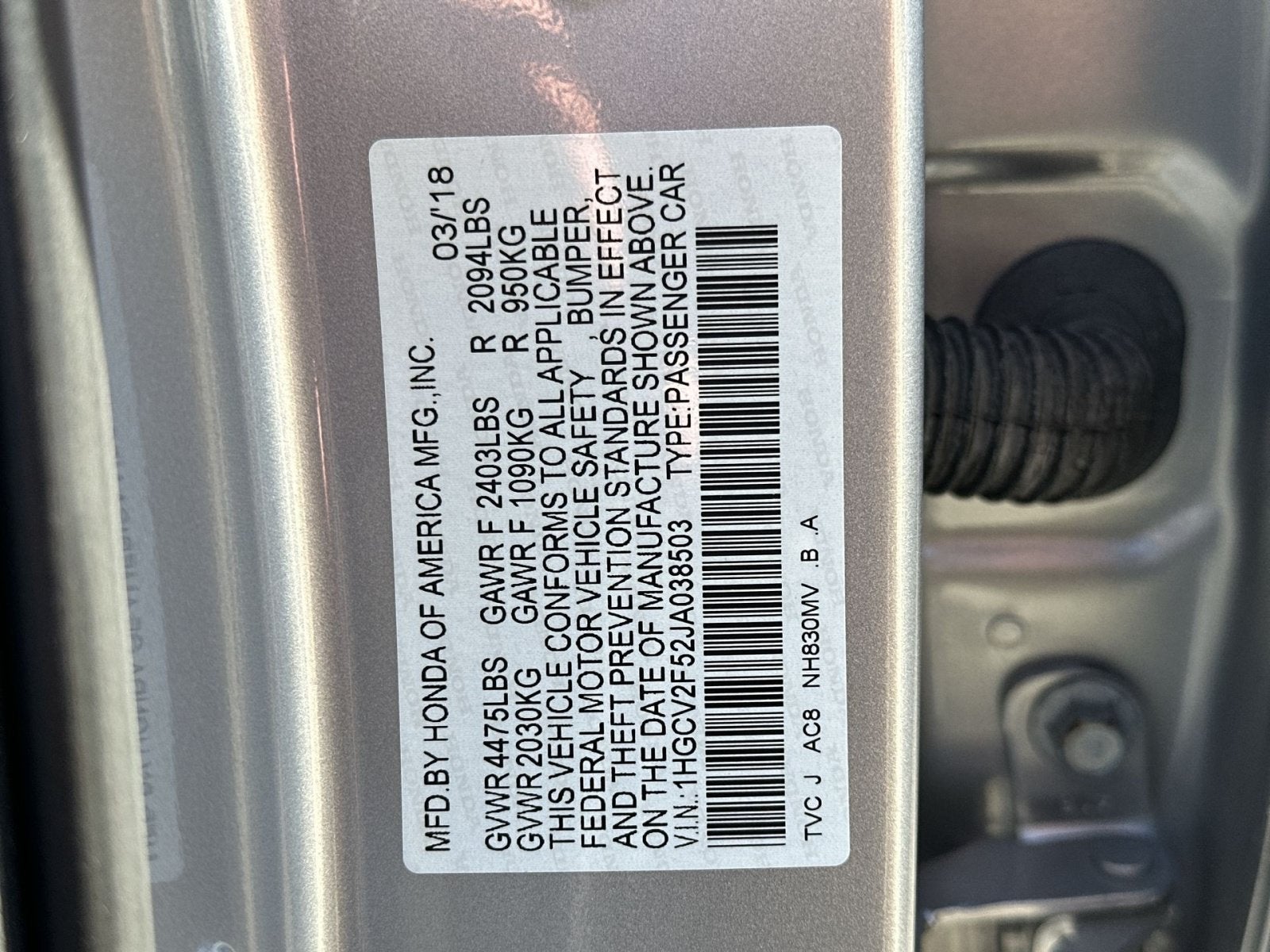 2018 Honda Accord EX-L 2.0T