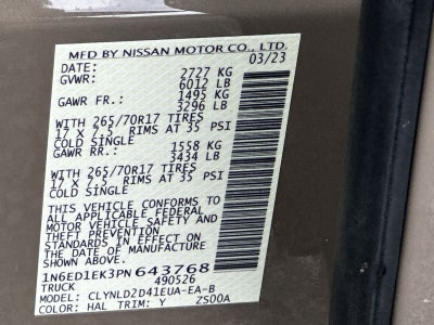 2023 Nissan Frontier PRO-4X