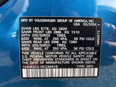 2024 Volkswagen Atlas Cross Sport 2.0T SE w/Technology