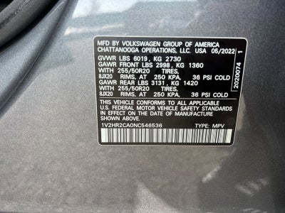 2022 Volkswagen Atlas 3.6L V6 SE w/Technology