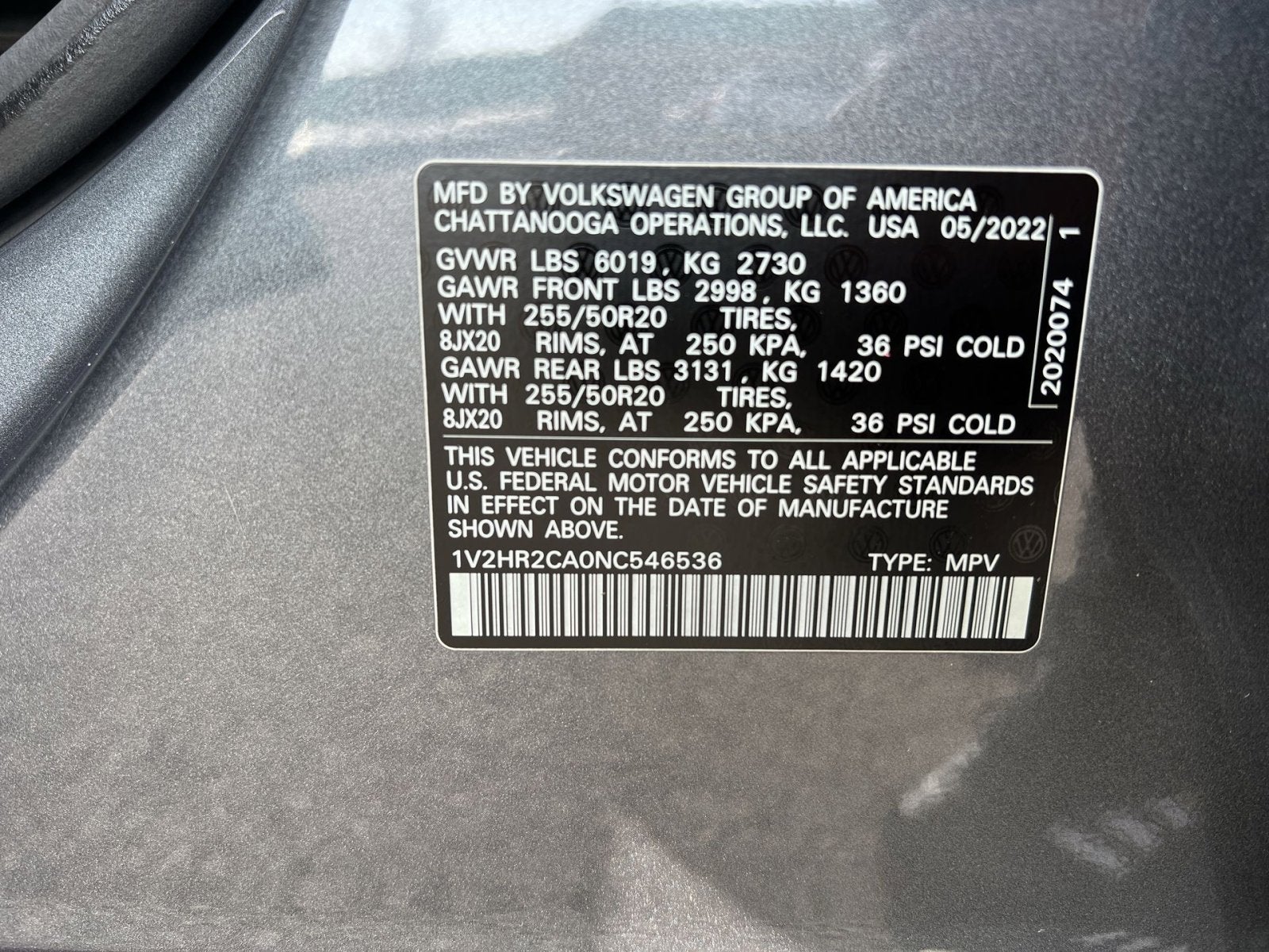 2022 Volkswagen Atlas 3.6L V6 SE w/Technology