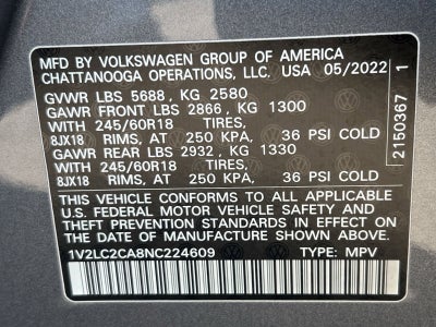 2022 Volkswagen Atlas Cross Sport 2.0T SE