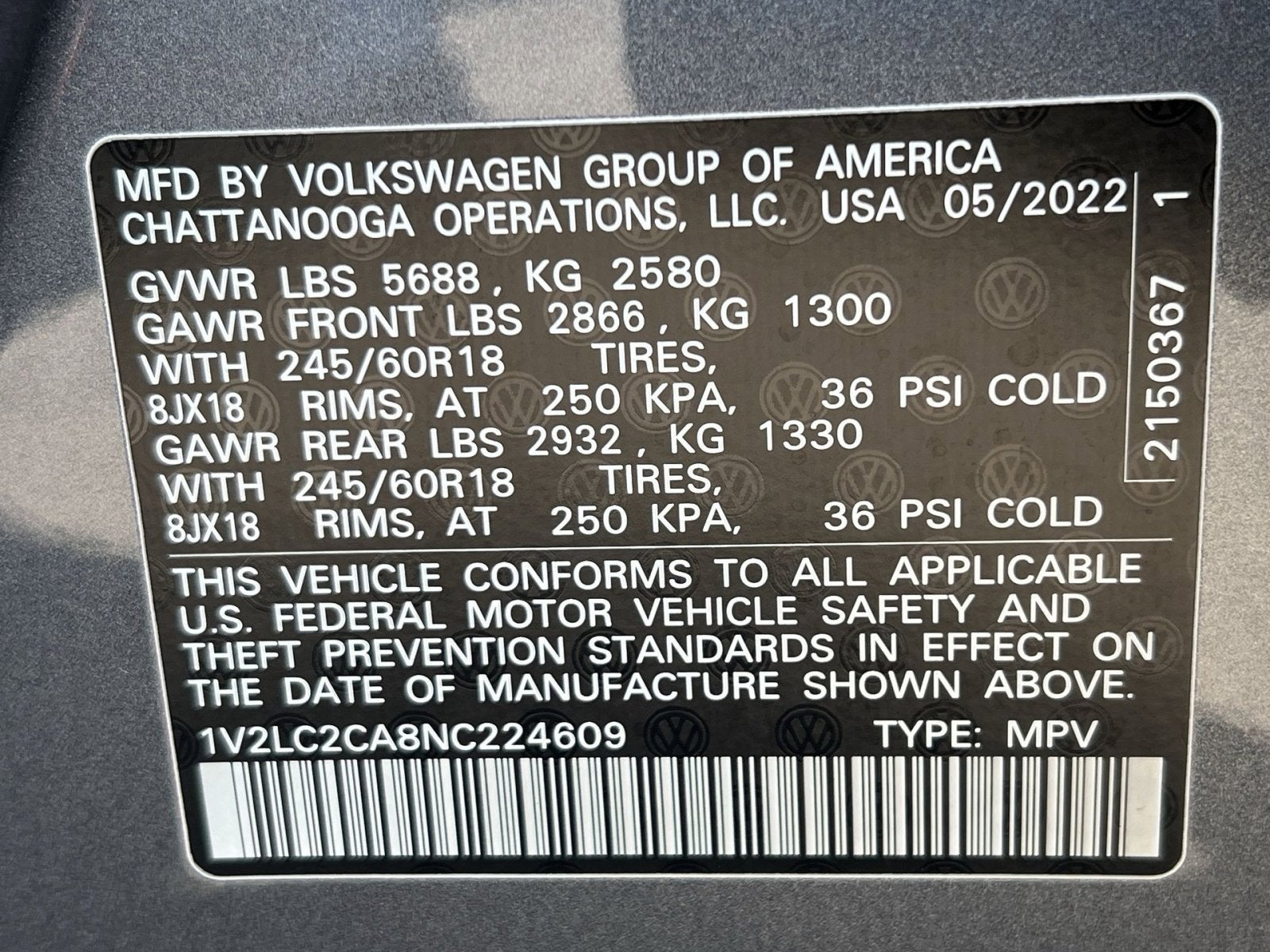 2022 Volkswagen Atlas Cross Sport 2.0T SE