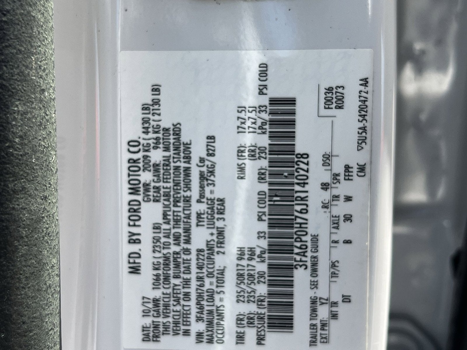 2018 Ford Fusion SE