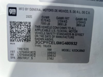 2021 Chevrolet Silverado 1500 Custom Trail Boss