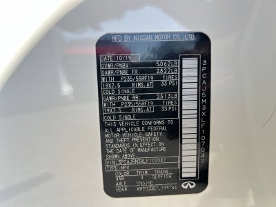 2020 INFINITI QX50 Sensory