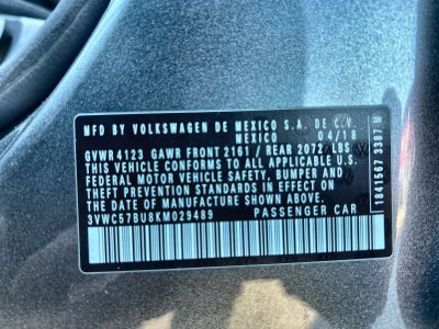 2019 Volkswagen Jetta 1.4T S