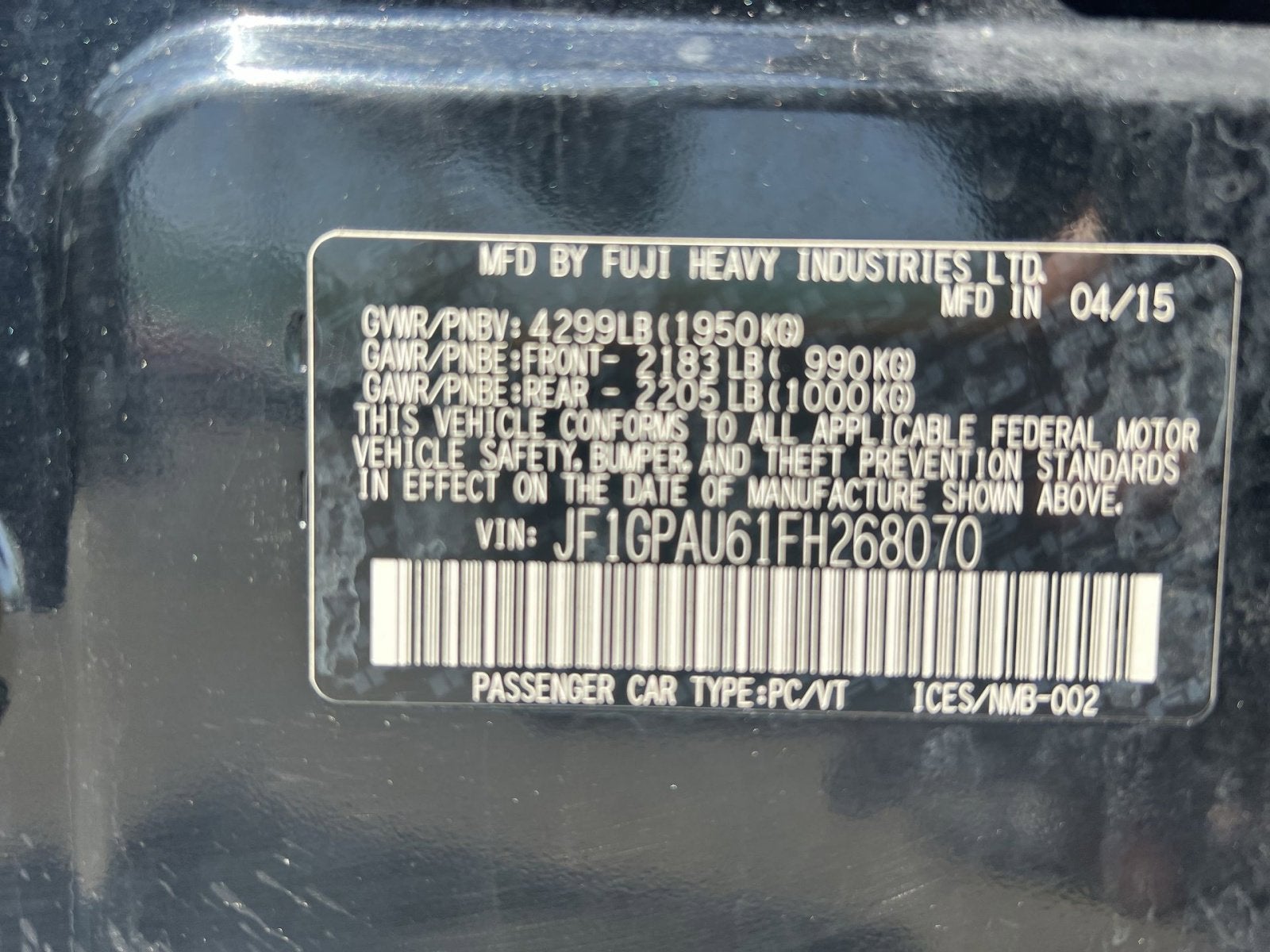 2015 Subaru Impreza 2.0i Sport Premium