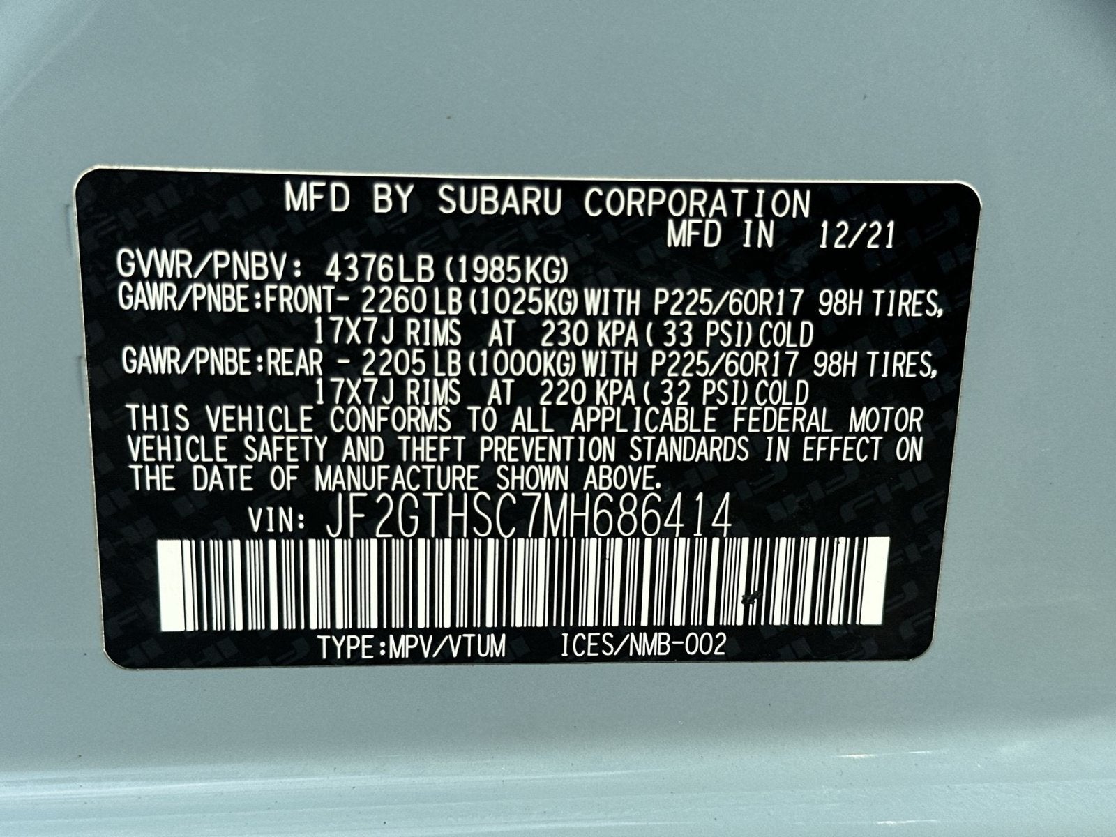 2021 Subaru Crosstrek Sport