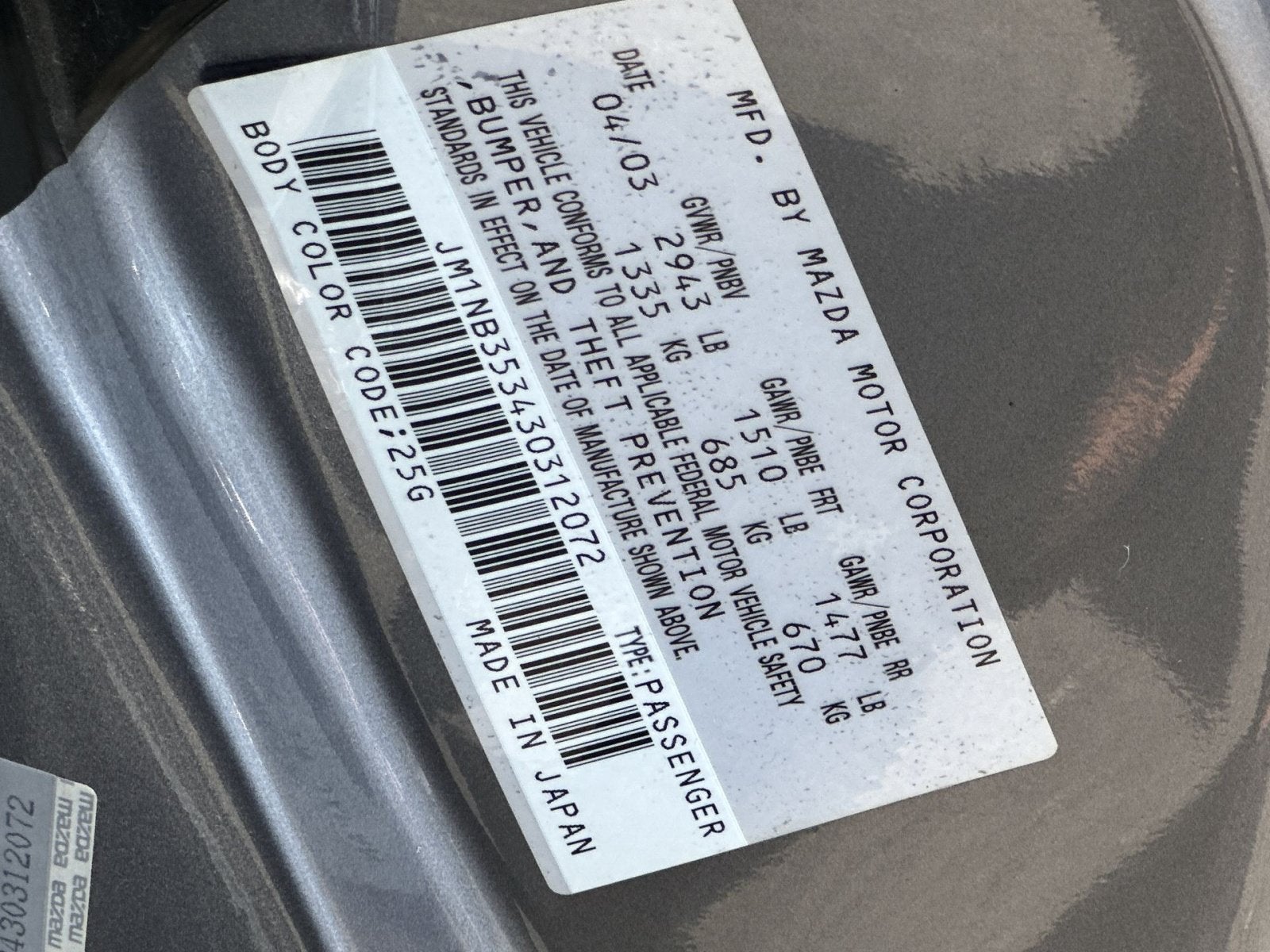 2003 Mazda Mazda Miata Base