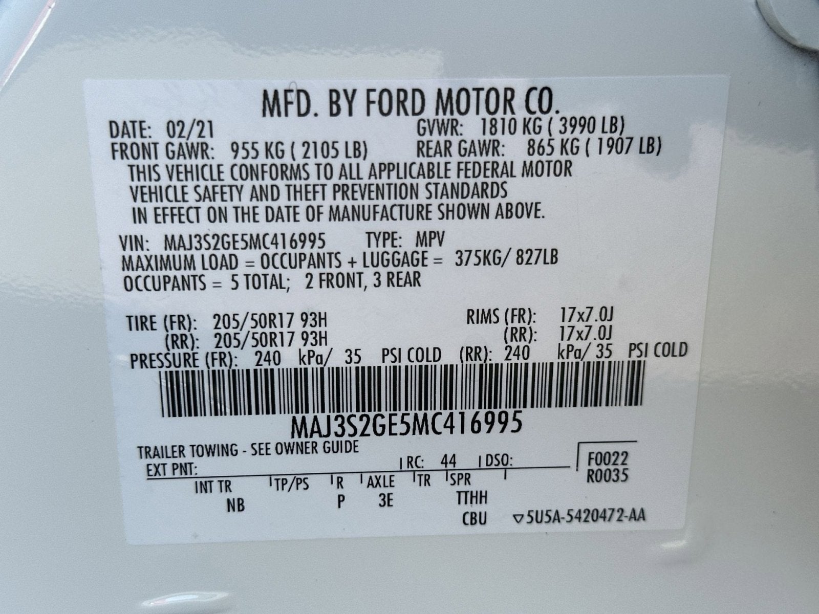2021 Ford EcoSport SE