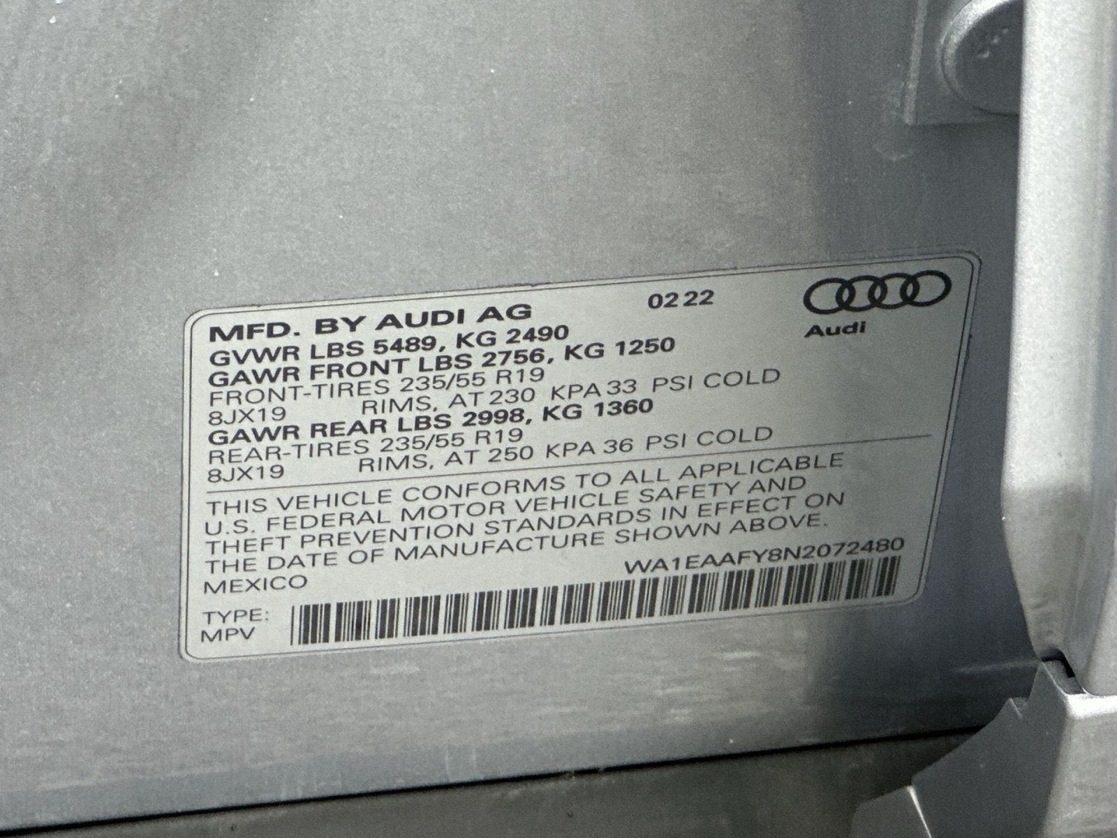 2022 Audi Q5 45 S line Premium Plus