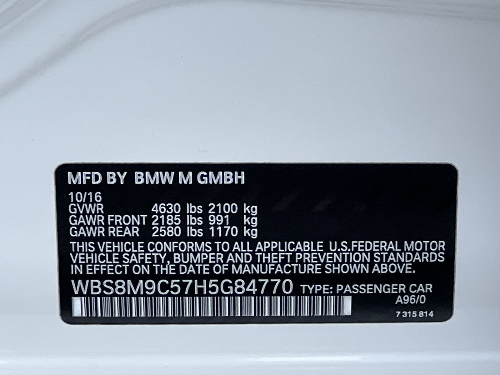 2017 BMW M3 Base