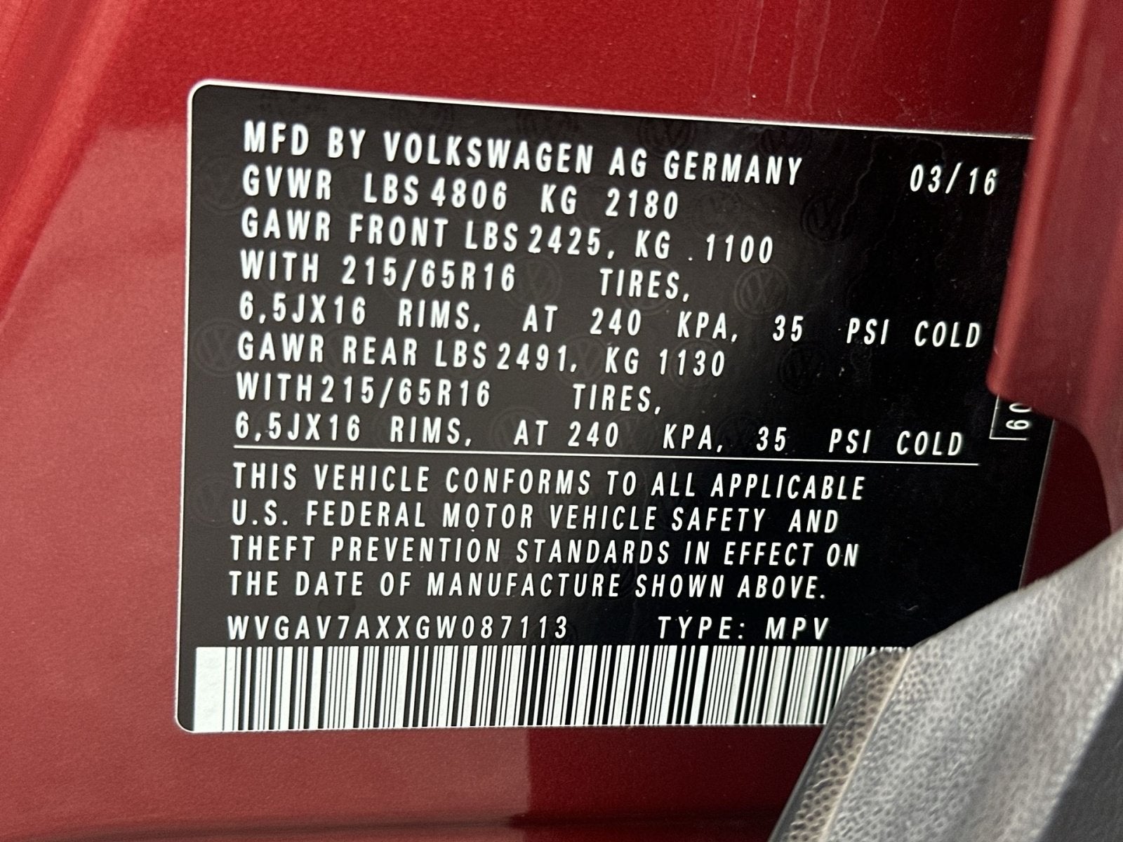 2016 Volkswagen Tiguan S
